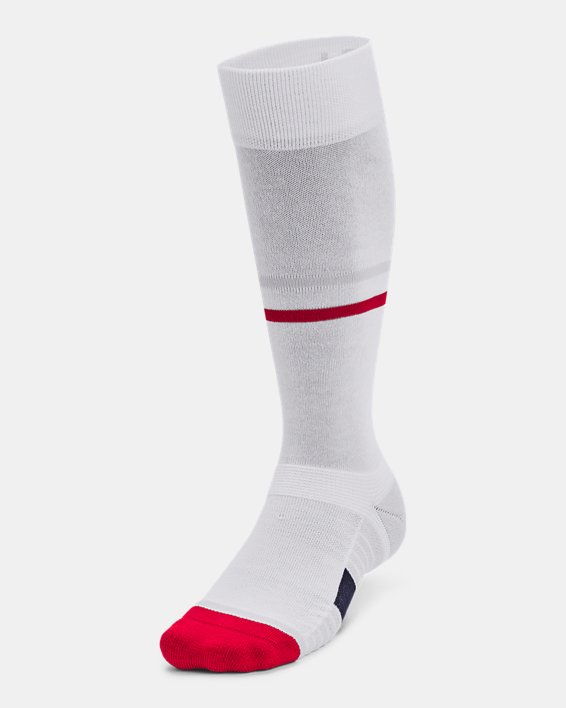 ถุงเท้าฟุตบอลยาวเหนือน่องข้อสูง UA ยูนิเซ็กส์ in White image number 1